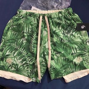 Darc Sport Compression Shorts Green Wild Print/Tan